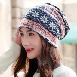 Woven, Solid, Self Design Skull Cap-image-5