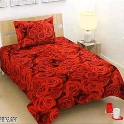 160 TC Polycotton, Microfiber, Cotton Blend Single 3D Printed Flat Bedsheet-image-12