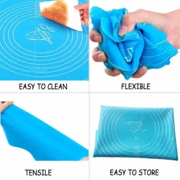 shafire Reusable Non-Stick Pastry Mat for Pastry Rolling with Measurements Silicone Cake Server image 5