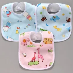 Waterproof Stylish Velcro bibs for babies Pack of 3-picture-21