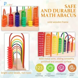 pepstter Wooden Calculation Abacus Shelf Counting Addition and Subtraction MathS Learning image 5