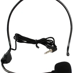 Headset Microphone, Flexible Wired Boom , Speakers, Black Wired neck mic-23