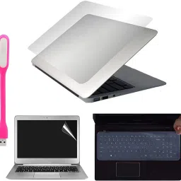 Advik Arts 4in1 Set Transparent Laptop Skin Sticker, USB LED, Screen & KeyGuard for 15.6 " Combo Set-19