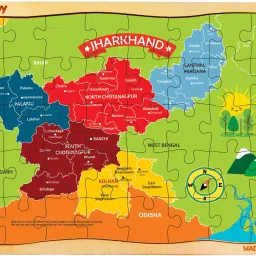Jharkhand Map Wooden Jigsaw Puzzle, 40pcs-image-40