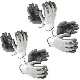 4 Pair White Reusable Washable Cut Resistance Hand Safis Anti Cut Hand Gloves Care PVC coated Nylon Safety Gloves Frontier Combo of Knife Cut Resistant Hand Safety Glove Nylon Safety Gloves (8) NylonSafety Gloves-image-27