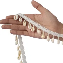 Cowri/kaudi shell hanging lace 2meter pack Lace Reel-28