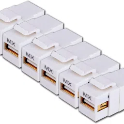 MX USB 2.0 Inline Coupler F/F Extender Plug, Compact Design and GP (Pack of 6) Lan Adapter-10