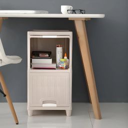 Plastic Drawer 2 Shelf Book Organizer Plastic Open Book Shelf Book Stand & Rack Plastic Close Book Shelf-image-41