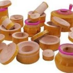 Wooden Kitchen Play Set for Kids, Traditional Choppu Jaman Set (32 Pieces Brown).-75