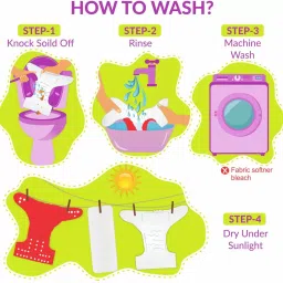 aldeco Washable & Waterproof Nappy 5+5 Inserts Combo Size Adjustable For 0-30 Months. image 4