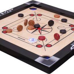 Carrom board small size 20 inches with 2 types of coins powder and striker. 20 cm Carrom Board-image-98