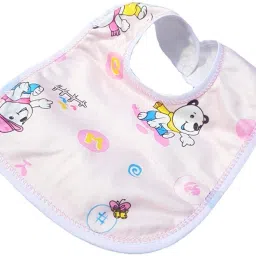 kidsify Baby Button Bibs Apron for Feeding and Drooling Cute Animated Print with Tich Button Double Layered Waterproof (Pack of 10) image 3