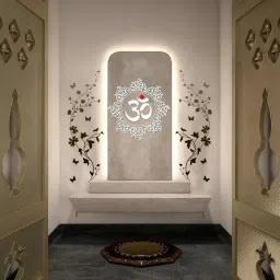 (Size:- 16X24 Inch) NATURE & Theme - Tempting Floral Haze & OM Significance Suitable For Bedroom, Drawing Room & Office Decoration Modern Home Wall Arts Stencil-48