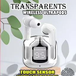 crecro ultrapod earphones wireless ear buds transparent earbuds headset bluetooth Q395 Smart Headphones-image-81
