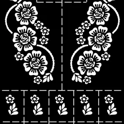 Elegant Rose Trail Mehndi Stencil Sticker With Floral Design For Both Hands-image-93