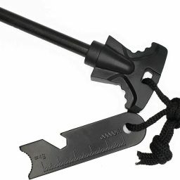 Black Magnesium Fire Starter Spark Flint Match for Outdoor Survival Tool Flint Magnesium Fire Starter Striker Included-picture-2
