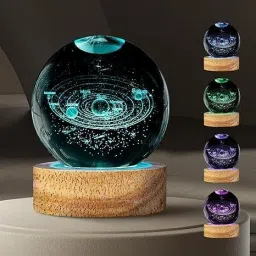 3D Saturn Crystal Ball Night Lamps Lumina Galaxy Lamp for Bedroom Wooden Base Night Lamp-15
