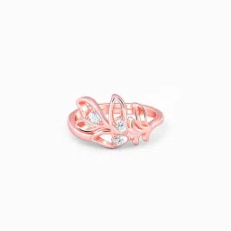 925 Silver Rose Gold Mor Pankh Ring Sterling Silver Zircon Rhodium Plated Ring-image-98