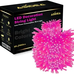36 LEDs 15 m Pink Steady Bulb Rice Lights-19