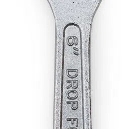 Globus 608 Adjustable Wrench/ Spanner Chrome Finish (6 inch / 150mm) Single Sided Open End Wrench-12