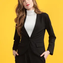 Women Solid Single Breasted Formal Blazer-picture-14