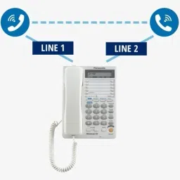 panasonic KX-T2378MXW 2-Line Operation And 16-Digit LCD With Clock Corded Landline Phone image 5
