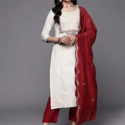 Women Cotton Blend Kurta Pant Set-image-5