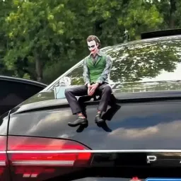 Action Figure Joker Batman Dark Knight Sitting Figure Statue Toy Car Office-17