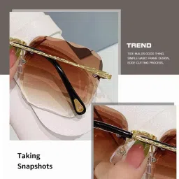 kalveera Gradient, Riding Glasses, UV Protection, Gradient Rectangular Sunglasses (Free Size) image 3