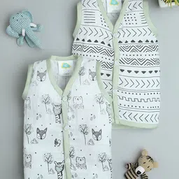 Fancy Fluff Infants Pack Of 2 Printed Bamboo Muslin Jhablas-picture-45