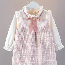 YK Girls Self Design A-Line Dress-46