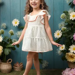 A.T.U.N. Girls Self Design Dobby Sleeveless A-Line Dress-image-34
