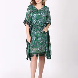 Tulip Eden Floral Printed Chiffon A-Line Dress-picture-38
