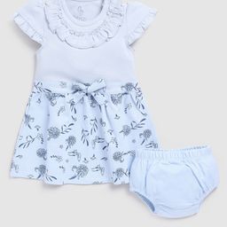 BABY GO Girls Floral Printed Round Neck Cotton A-Line Dress-image-67