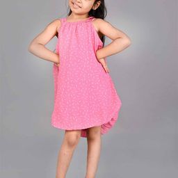 Creative Kids Girls Geometric Printed Shoulder Strap Tie-Up A-Line Dress-image-85