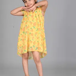 Creative Kids Floral Printed Cap Sleeves A-Line Dress-image-68