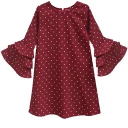 A T U N Maroon A-Line Dress-image-29
