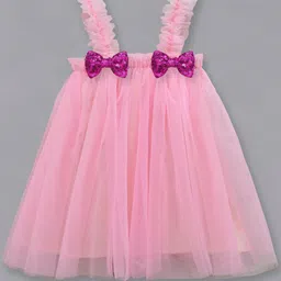 A T U N Pink Net A-Line Dress-image-74