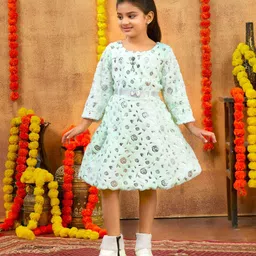 Aarika Print Woollen A-Line Dress-picture-17