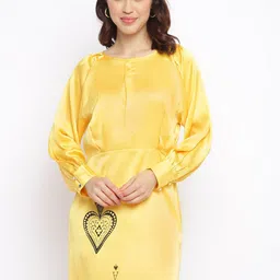 am ma Yellow Fit & Flare Dress-image-16
