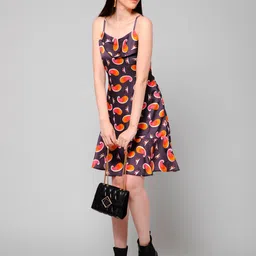 HAUTEQUE Ethnic Motif Print Shoulder Straps Sleeveless A-Line Dress-picture-8