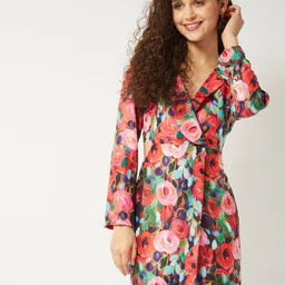 Zima Leto Shawl Collar Wrap Dress-image-20