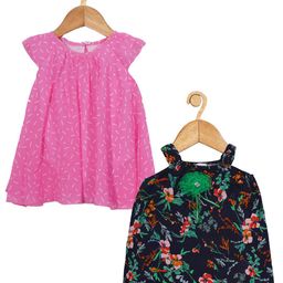 Creative Kids Infants Girls Pack Of 2 Floral Printed Romper A Line Dresses-image-58