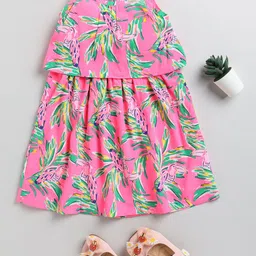 Lazy Shark Tropical Printed Sleeveless A-Line Dress-41