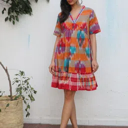 Chidiyaa Women Checked A-Line Dress-image-39