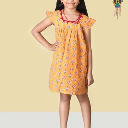 Kids On Board Girls Geometric Print Cotton A-Line Dress-image-29