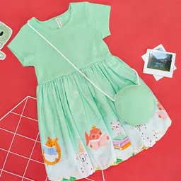 Pantaloons Junior Girls Floral Printed A-Line Dress-picture-44