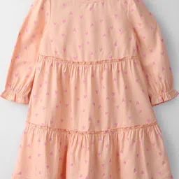 Beebay Girls Conversational Printed Tiered Cotton A-Line Dress-picture-41