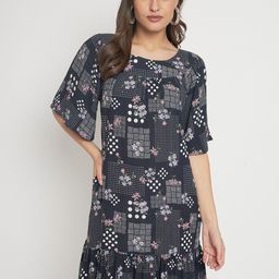 VELDRESS Floral Printed A Line Dress-image-65