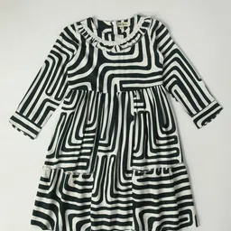 Bella Moda Girls Printed Cotton Fit & Flare Dress-image-99